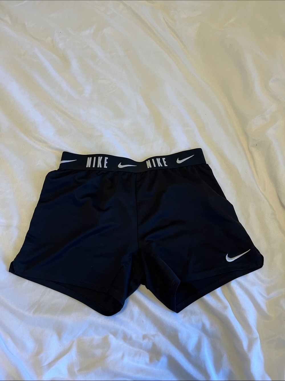Nike Black Girls' Athletic Shorts with Logo Waistband